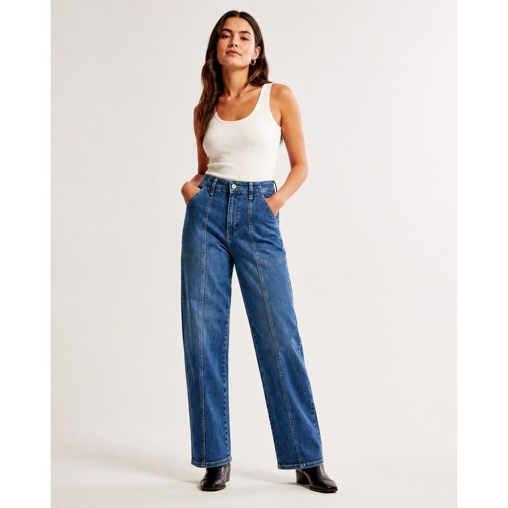 Old Navy OG High Rise Loose Jeans Womens 8 Blue Straight Leg Baggy 90s Denim